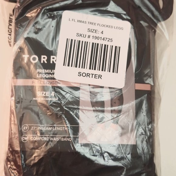 ❤️NWT VINTAGE TORRID LEGGING - MESH FLOCKED CHRISTMAS TREE HOLIDAY - PLUS SIZE - Picture 7 of 11